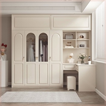 French wardrobe desk integrated household simple corner childrens bedroom wardrobe conjoined bookcase study table