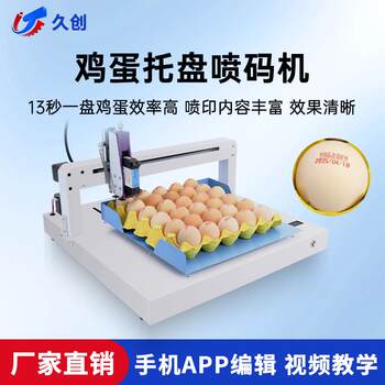 Jiuchuang egg inkjet printer fully automatically prints production date, batch number, logo label, single head and six heads for egg products
