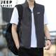 Jeep Spring and Autumn Thin Vest Men's Sports Casual Vest Outdoor Multi-Pocket Vest Jacket Men's Clothing