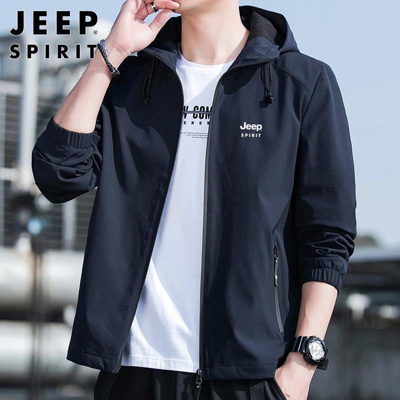 Jeep Hooded Jacket for Men 2026 Spring and Autumn New Sports Casual Jacket Fashionable Trendy Men's Top