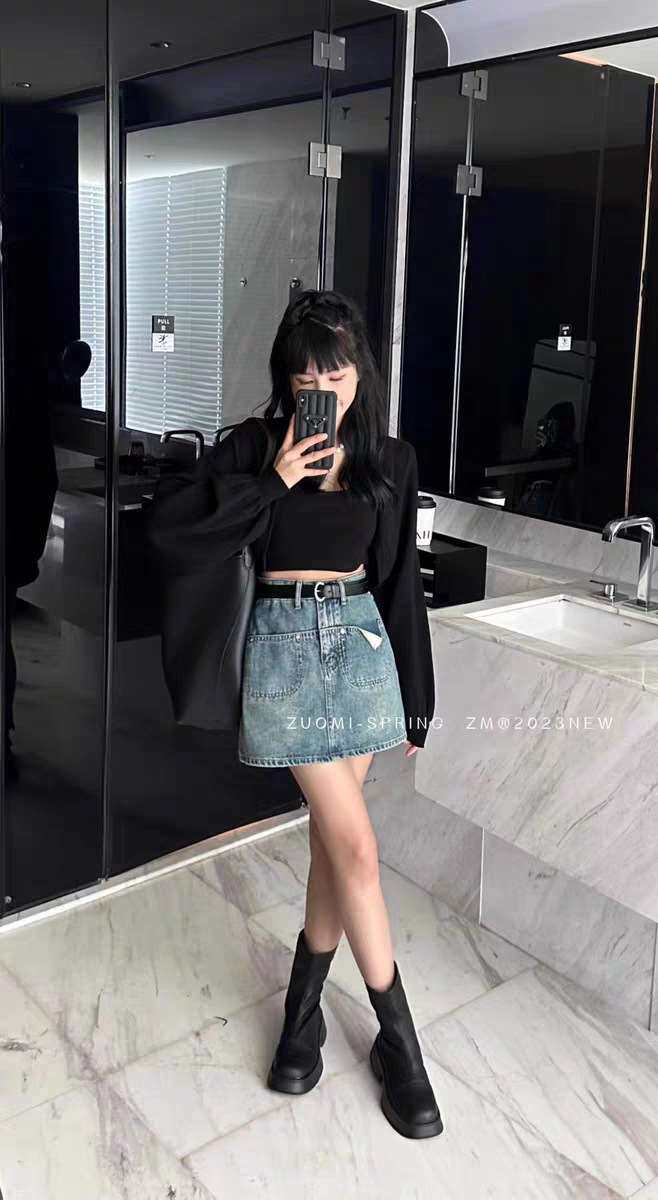 товар из китая spring and summer new a-line short skirt women fashion high OTHER