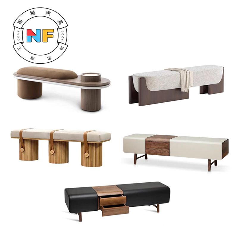 Nordic Simple Fabric Bench, Bedroom End-Of-Bed Bench, Shoe-Changing Bench, Model Room Hotel Cloakroom Bench, Dining Room Bench