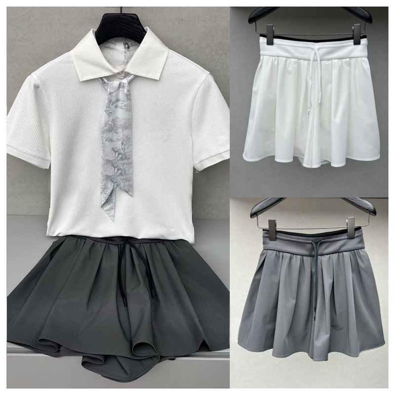 Popular Age-Reducing College Style Short-Sleeved Skirt Golf Clothing Women's Versatile Slimming Sports Golf Baseball Suit