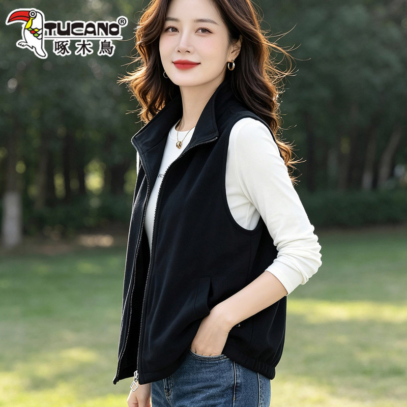 Woodpecker Brand Women's Suit Vest, Versatile for Autumn, New Style 2026, Sleeveless Waistcoat, Slimming Woodpecker Brand Women's Suit Vest, Versatile for Autumn, New Style 2026, Sleeveless Waistcoat, Slimming