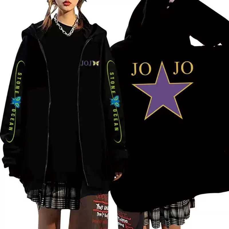 Худи в стиле аниме Jojo's Bizarre Adventure для мужчин и женщин, свитшоты PO