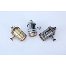 E26 E27 pure copper American standard lamp holder electroplated bronze chrome plated high-end Edison retro light body twist