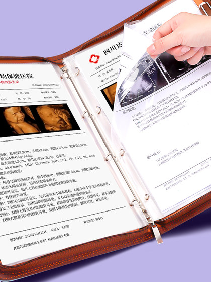 孕检收纳册产检手提包孕妈妈b超检查报告单收纳袋孕期档案册怀孕记录册蛇宝宝产检收纳册孕妇初期用品文件夹