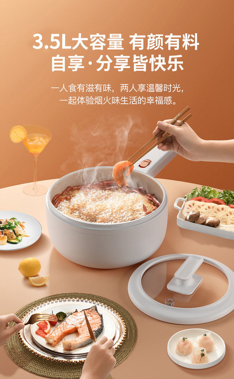 Плиты 德国电炒锅一体多功能快煮锅家用炒菜爆炒大功率煎炒蒸煮电热火锅 Other home