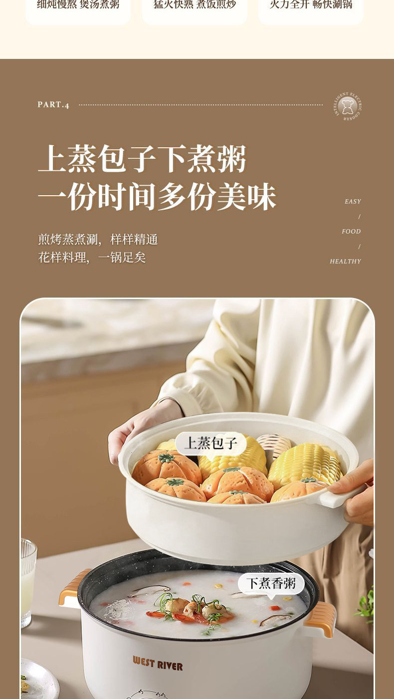 Плиты 德国全自动一体电饭煲智能电煮锅蒸煎炒不粘电热火锅多功能电炒锅 Other home