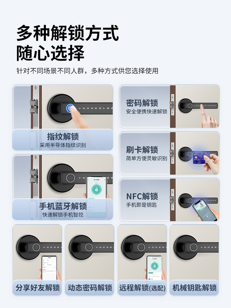 No-Drill Indoor Wooden Door Fingerprint Lock, Apartment Room Door Password Lock, Guesthouse Home Electronic Smart Lock