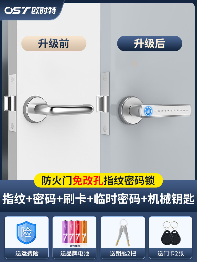 Fire Door Converted to Fingerprint Password Lock, Smart Lock for Home Entrances, Special Fire Door Electronic Lock for Underground Storage Rooms