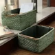 Rattan Storage Basket Snack Straw Storage Box Organizer Coffee Table Desktop Living Room Storage Bin Household Miscellaneous Basket