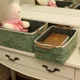 Rattan Storage Basket Snack Straw Storage Box Organizer Coffee Table Desktop Living Room Storage Bin Household Miscellaneous Basket