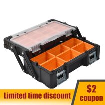 Portable Tool Box 2-layer Large Toolbox Plastic Tool Box Org