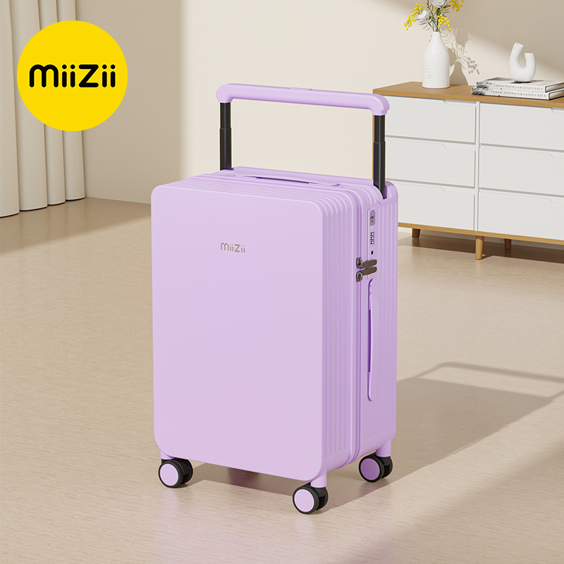 Purple Wide-Handle Suitcase for Women 2026 New Model 20inch Carry-On Luggage with Password, Lightweight Travel Suitcase, Trolley Case for Men 24
