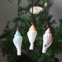 New ceramic cartoon conch whistle necklace whistle station campus hot selling street stall scenic spot gift