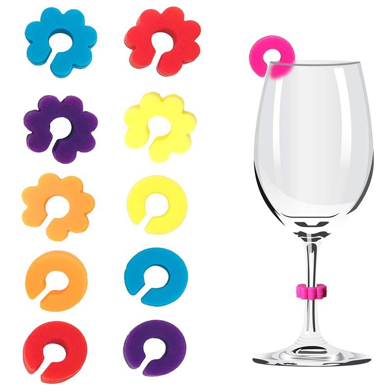 Glass mug differentiation marks stickers food grade Silicone Red Wine Glass Gathering Logo for Sign-proof Blended Recognition God Instrumental-Taobao