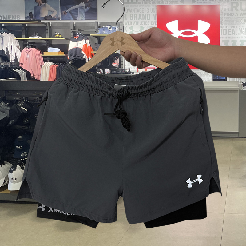 Ua under Armour Men's Sports Two-In-One Quick-Dry Breathable Fitness Running Training Shorts Ua under Armour Men's Sports Two-In-One Quick-Dry Breathable Fitness Running Training Shorts