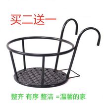 Wrought iron balcony flower stand railing flower stand guardrail hanging flower pot rack hanging basket rack home office green rose rack