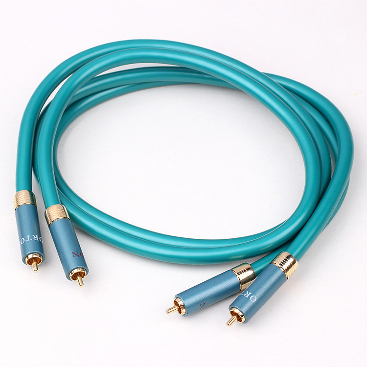 Danish ortfon high wind 8N single crystal copper hair burning grade audio signal line HiFi sound RCA double lotus line