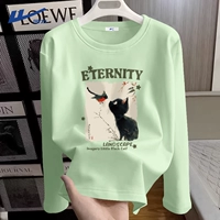 【100% чистый хлопок】 Зеленый извести (первая встреча с кошкой)