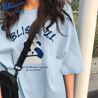 [100% чистый хлопок, одинаковый стиль для мужчин и женщин, повседневный, универсальный] Glacier Blue (Giant Panda Xiansen)