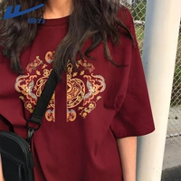 Подходит для мужчин и женщин, для отдыха, хлопковый, бордовый, 100% хлопок