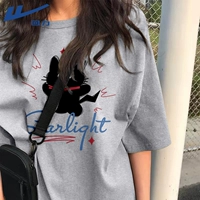 [100% чистый хлопок, одинаковый стиль для мужчин и женщин, повседневный, универсальный, серый вереск (электрический кот)