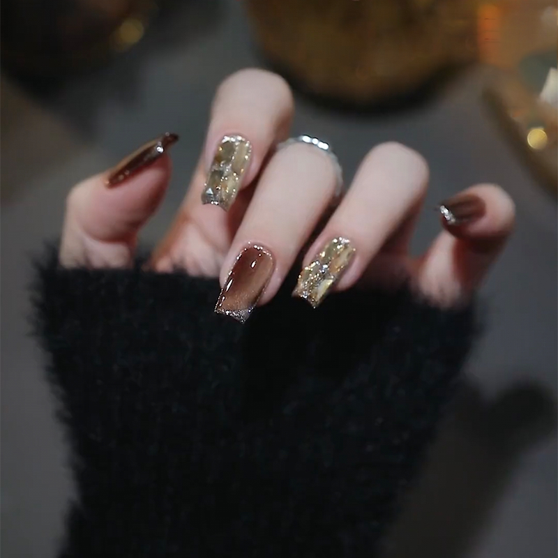 Handmade Cat-Eye Press-On Nails, Short, Medium, and Long Styles, Wearable Nail Art, 2026 New Style, Super Pretty Nail Stickers