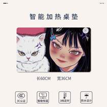 Desk mat extra large heating pad girl sweet girl cute desk mat office mouse pad warm handwriting heating