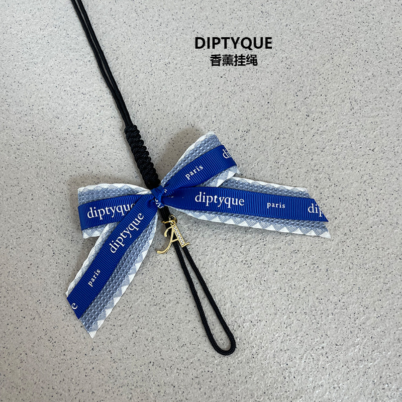 Diptyque Fragrance Car Hanging Decorative Ribbon Finished Bow Rearview Mirror Aromatherapy DIY Car Rope Pendant