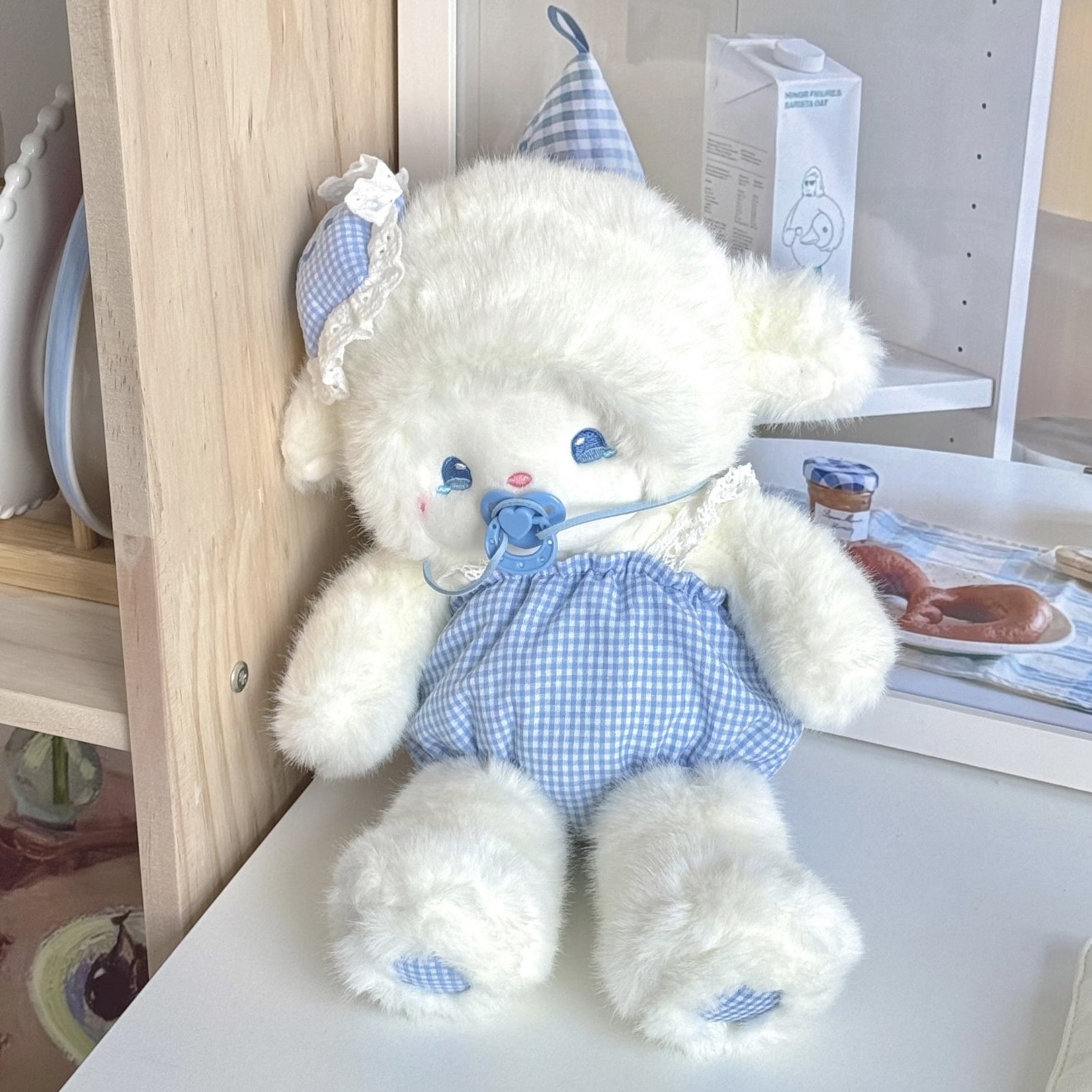 Authentic Running Pacifier Little Sheep Plush Toy Girl Sleeping Pillow Doll Children's Birthday Gift for Girls