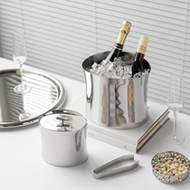 European stainless steel ice bucket household wine champagne beer red wine chilled ice bucket light luxury model house decoration