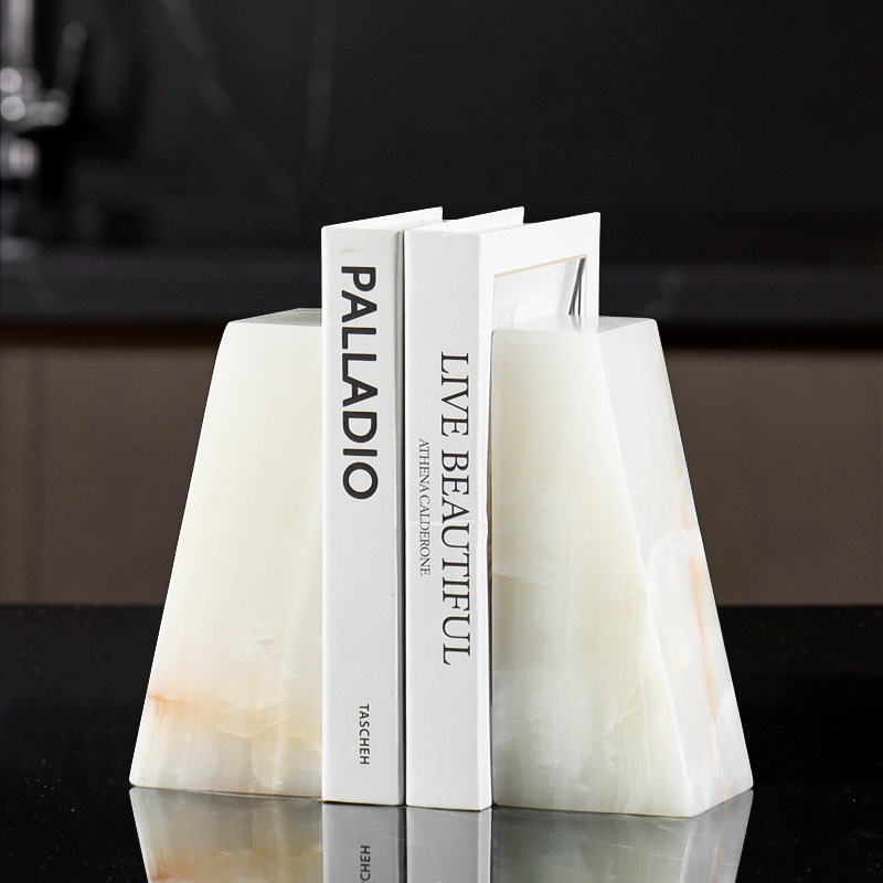 Modern Simple Natural Jade Marble Bookends Bookshelf Study Room Ornaments Hotel Club Model Room Decorations Modern Simple Natural Jade Marble Bookends Bookshelf Study Room Ornaments Hotel Club Model Room Decorations