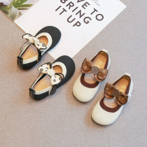 High-end bala Baba horse trendy brand duck deer girls shoes small leather shoes 2024 spring and autumn new fashion baby butterfly
