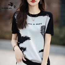 Gedi mulberry silk short-sleeved T-shirt for women clearance discount 2024 new summer womens loose round neck silk top