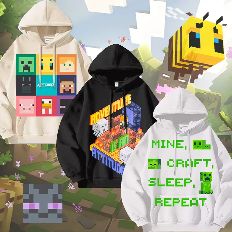 Minecraft ко-марочный свитшот для мальчиков осенняя куртка крипер периферийная детская одежда плюс бархат