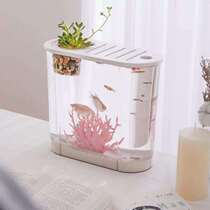 Turtle living room imitation ecological fish tank {glass office home high-definition transparent plastic goldfish tank small landscaping