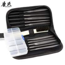 Handmade files 5*180 assorted files 13-piece set bristle black brush parts box