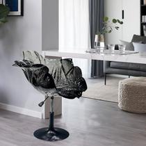 意大利设计师款花瓣椅透明花朵椅子酒店吧台轻奢高端设计感化妆椅