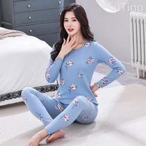 Italian womens all-pure cotton autumn clothes and autumn trousers for middle-aged and elderly mothers plus fat and enlarged cotton linen clothes and trousers thermal underwear