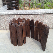 Carbonized antiseptic wood flower bed garden garden wooden fence fence guardrail surrounded flower pot outdoor pastoral solid wood fence