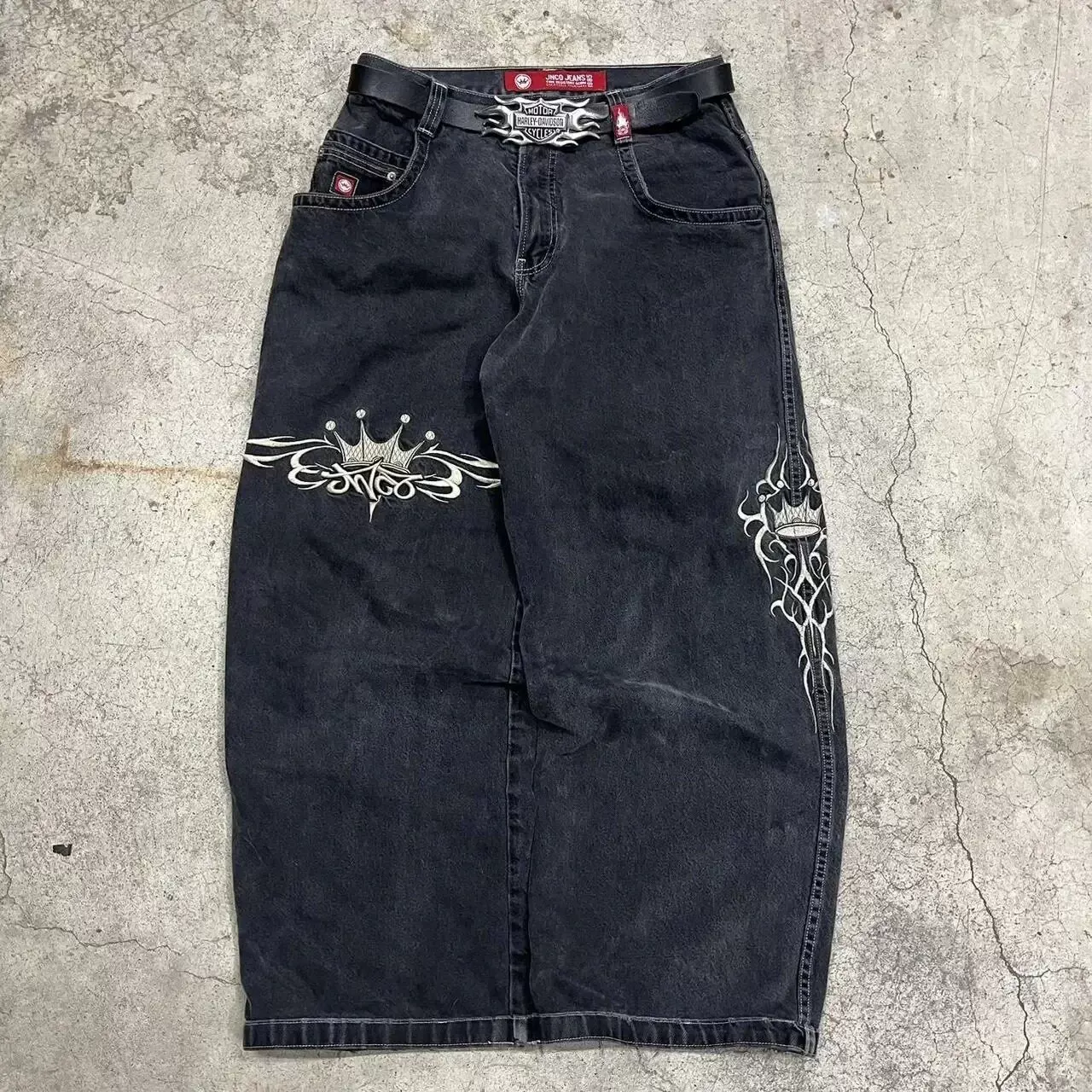 [Streetwear JNCO Jeans Y2k Hip Hop Cartoon Graphic Print Vint]