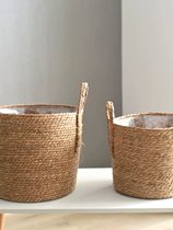 Baskets straw woven rattan woven baskets flower baskets bamboo woven flowerpot sets green plants straw woven baskets plant decoration sets rattan woven baskets