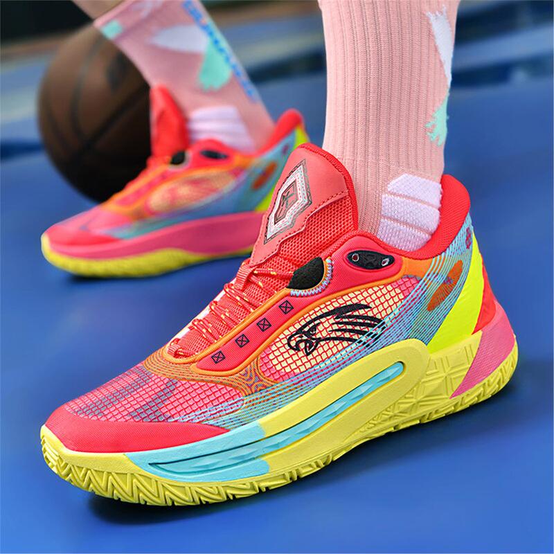 Crazy 6 Nitrogen Technology Basketball Shoes with Air Cushion, Luminous Shock Absorption, Low-Top, Wear-Resistant, Non-Slip, Professional Practical Sports Shoes for Men and Women