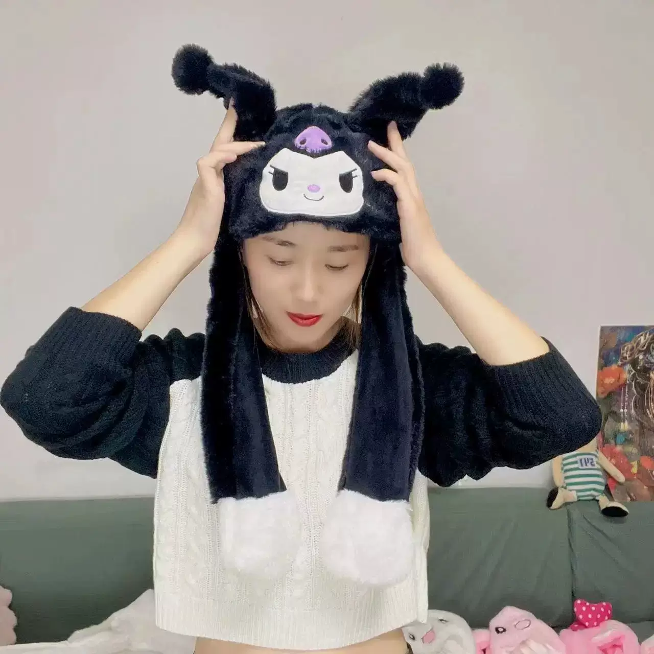 CIN's Roll Kitty San Rio Kawai I KU RO Fan Новая принцесса шапочка мягкая