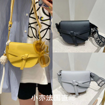 French direct mail LOEWE Dual saddle bag mini triangle bow shoulder crossbody bag