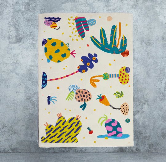 北欧风地毯客厅茶几垫卧室床边加厚地毯儿童房几何地垫游戏毯