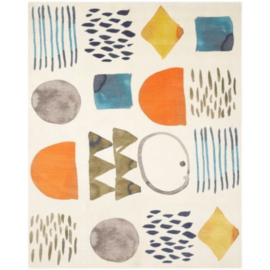 北欧风地毯客厅茶几垫卧室床边加厚地毯儿童房几何地垫游戏毯