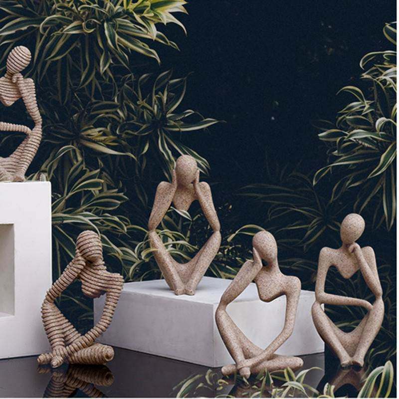 Nordic Creative Home Decorative Dining Room Rooms Office Sandstone Pumping figures Decorative Pendulum-Taobao